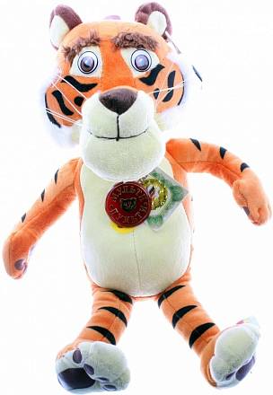 Мягкая игрушка Тигр из серии Маша и медведь, озвученный, с музыкальным чипом, 27 см. 